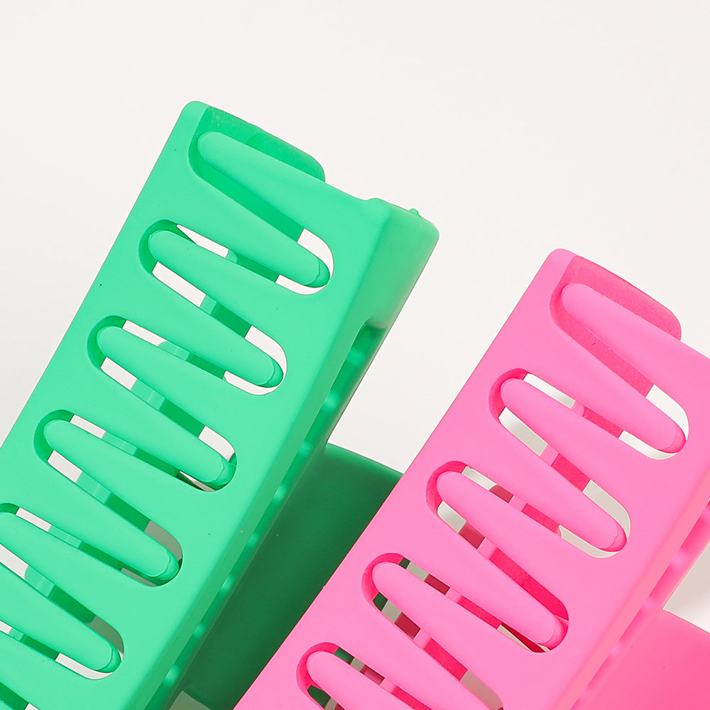 4-Pack Medium Matte Hair Claw Clips for Women - Strong Hold Non-Slip Rectangle Jaw Clips for Thick and Thin Hair