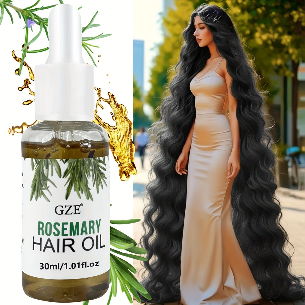 GZE Rosemary Hair Oil - Strengthening Scalp Treatment, Moisturizing Formula for All Hair Types & Textures