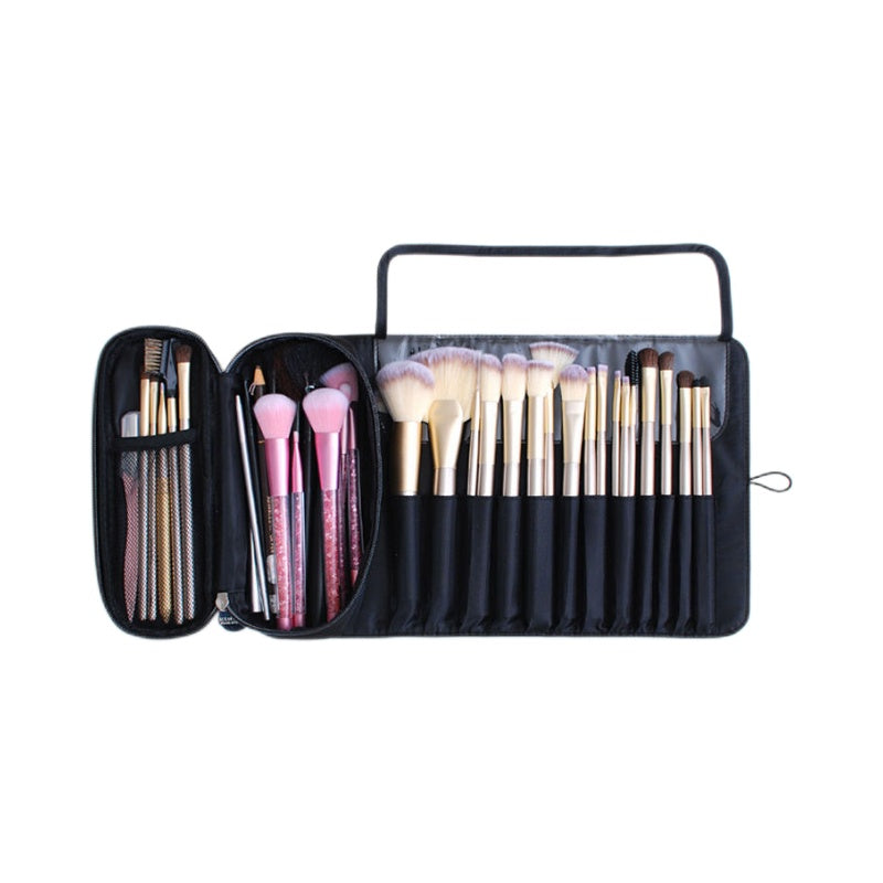 Large Capacity Makeup Brush Organizer Cosmetic Bag – Korean-Style Portable Pouch for Students & Travel