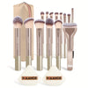 14-Piece Makeup Brush Set with 2 Air Cushion Puffs & Travel Bag — Foundation, Blush, Powder, Eye & Lash Brushes, Portable Holiday Gift