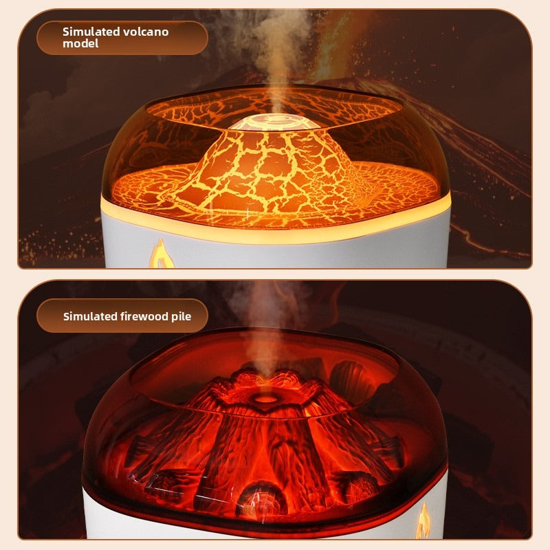 7-Color USB Volcano Aromatherapy Diffuser Humidifier with Ambient Nightlight for Home, Office & Car
