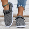 Women's Casual Fabric Loafers - Flat Penny Loafers, Round Toe, EVA Sole, Breathable Fabric Insole