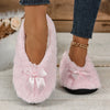 Women's Winter Plush Slip-On Slippers - Soft Indoor House Shoes with Barefoot Sensation Sole, Hand Washable, Cozy European Style (White/Black/Nude)