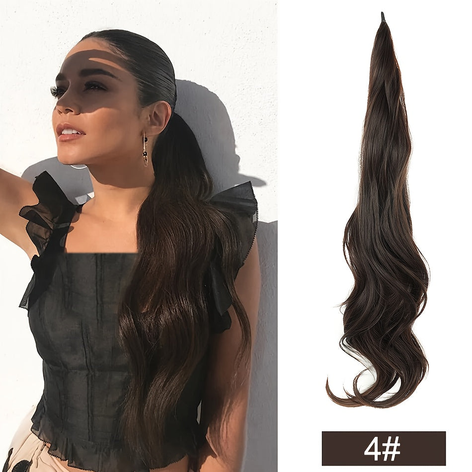 32-Inch (81 cm) Wrap-Around Curly Wavy Ponytail Extension Long Flexible Hairpiece for Women