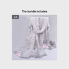 Vintage Magpie Print Long Imitation Silk Chiffon Scarf, Lightweight Shawl Wrap
