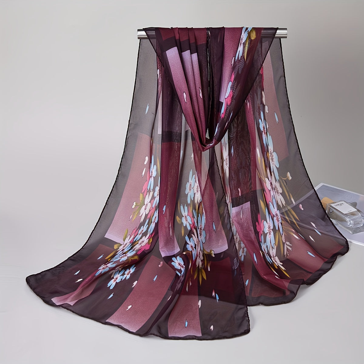 Boho Chiffon Scarf - Lightweight Breathable Long Shawl Wrap for Women, Sun Protection Beach Headscarf & Travel Cover-Up