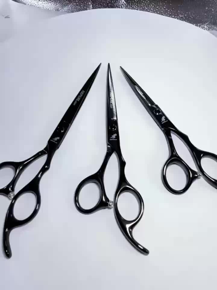 NEPURLSON Professional Haircut Scissors - 6.0" (15.2 cm), 6.5" (16.5 cm), 7.0" (17.8 cm) Pointed Tail Right-Handed Texturizing Barber Shears for Men & Women