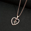 Alphabet Heart Pendant Rhinestone Necklace