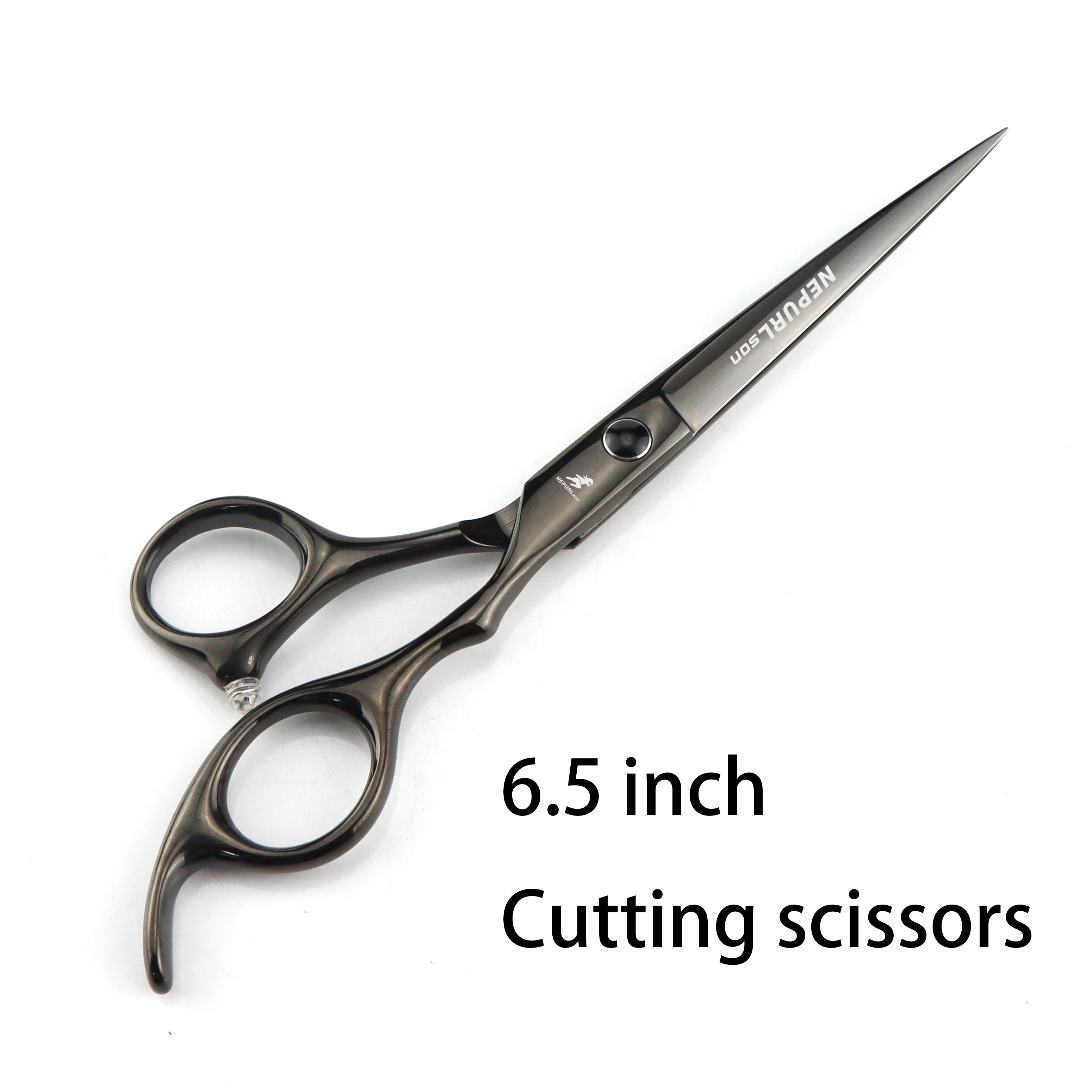 NEPURLSON Professional Haircut Scissors - 6.0" (15.2 cm), 6.5" (16.5 cm), 7.0" (17.8 cm) Pointed Tail Right-Handed Texturizing Barber Shears for Men & Women