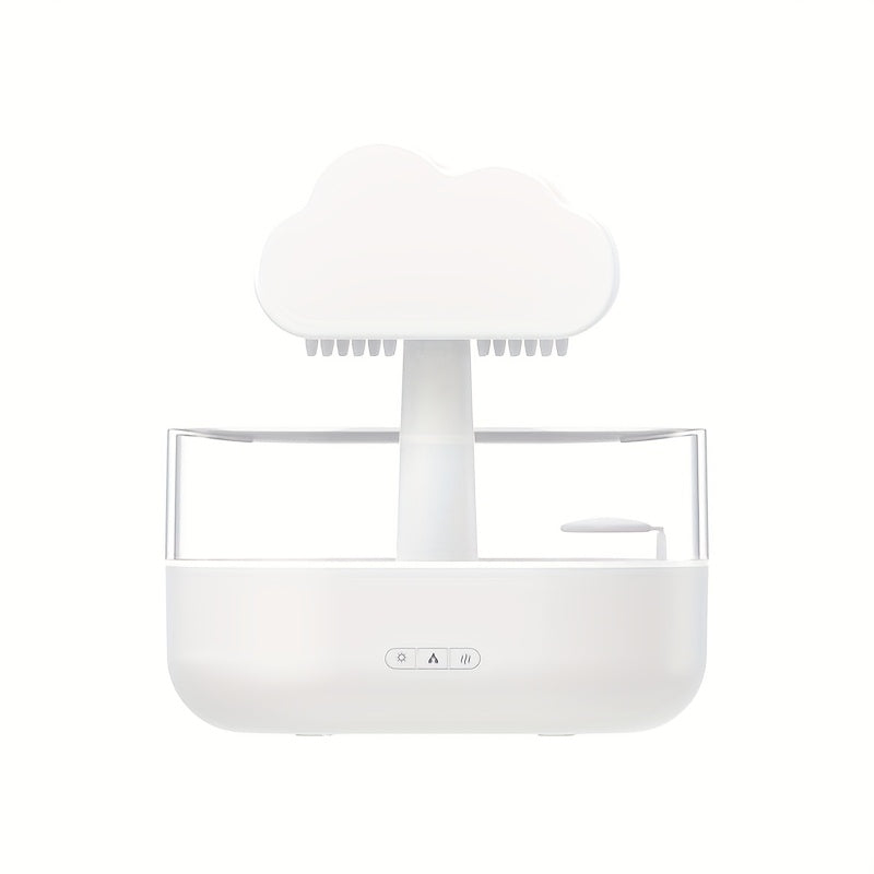 Raindrop Aroma Diffuser with Colorful LED Night Light – USB Rain Cloud Humidifier & Essential Oil Diffuser for Desktop (10–20 m² / 107–215 ft²)