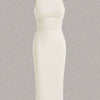 Elegant Sleeveless Crew Neck Bodycon Dress for Women Ruched Bust Spring Summer