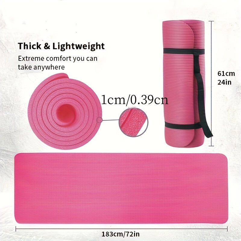 Extra Thick Wide Non-Slip Yoga Mat – Shock Absorbing Fitness Pad for Men & Women, Ideal for Meditation, Jump Rope & Dance Balance