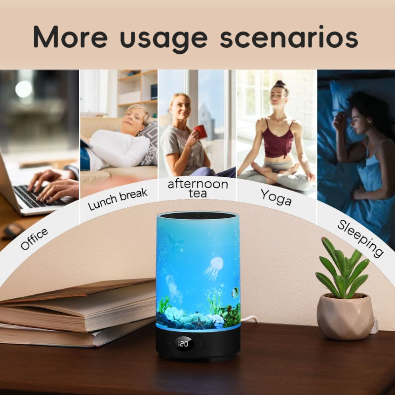 HOTU Smart Aroma Diffuser & Humidifier with RGB Mood Light, 4 Mist Modes, 6.76 oz (200 ml) USB-Powered, Auto Shut-Off, Quiet Color-Changing LED for Bedroom, Office, Yoga