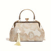 Floral Evening Clutch with Tassel - Cheongsam-Inspired Shoulder Bag for Women, Polyester-Lined Wedding & Occasion Bag