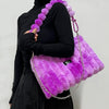 Tie-Dye Plush Crossbody Bag for Women – Large Capacity Shoulder Bag with Adjustable Detachable Strap & Zip Closure