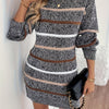 Women's A-Line Sweater Dress - Short Sleeve Crew Neck Tunic, Wrinkle-Resistant, Casual to Formal, Beige/Brown/White/Black/Gray