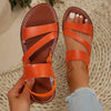 Women's Casual Flat Sandals - Brown Open Toe TPR Sole Comfortable Beach & Home Slides