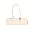 Vintage-Inspired Extra-Long Baguette Handbag for Women - Brown PU Two-Handle Zipper Tote