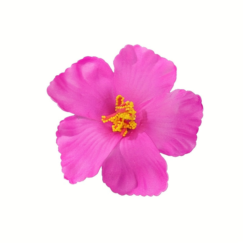 Tropical Hibiscus Flower Hair Clip - Red Bohemian Beach Hair Accessory for Women & Girls