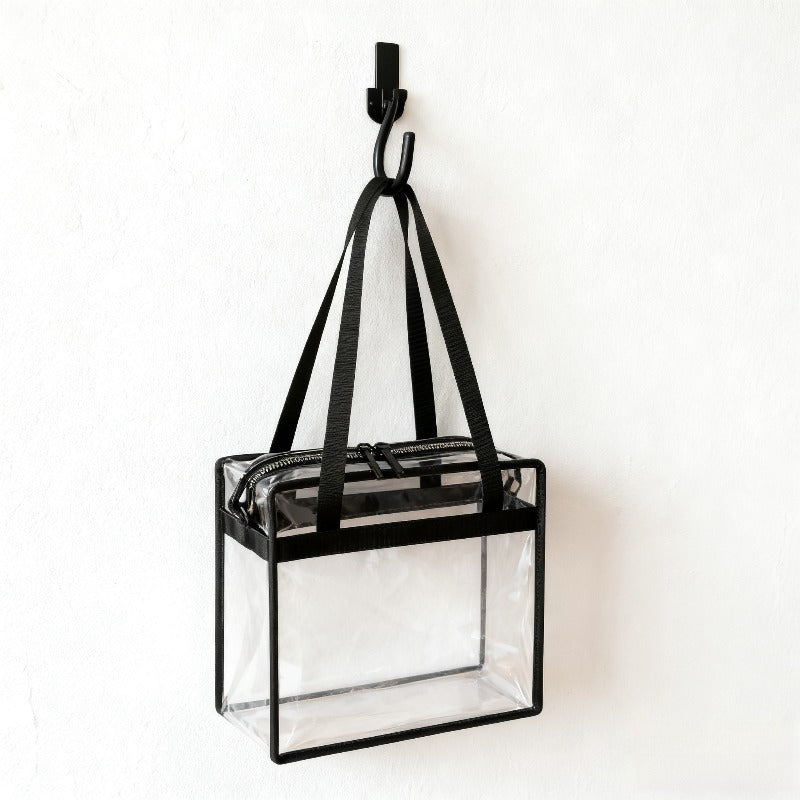 2-Pack Handmade-Look 3D Multi-Compartment Travel Organizer Pouches with Clear Window – Heavy-Duty Zippered Cosmetic & Toiletry Bags, Black