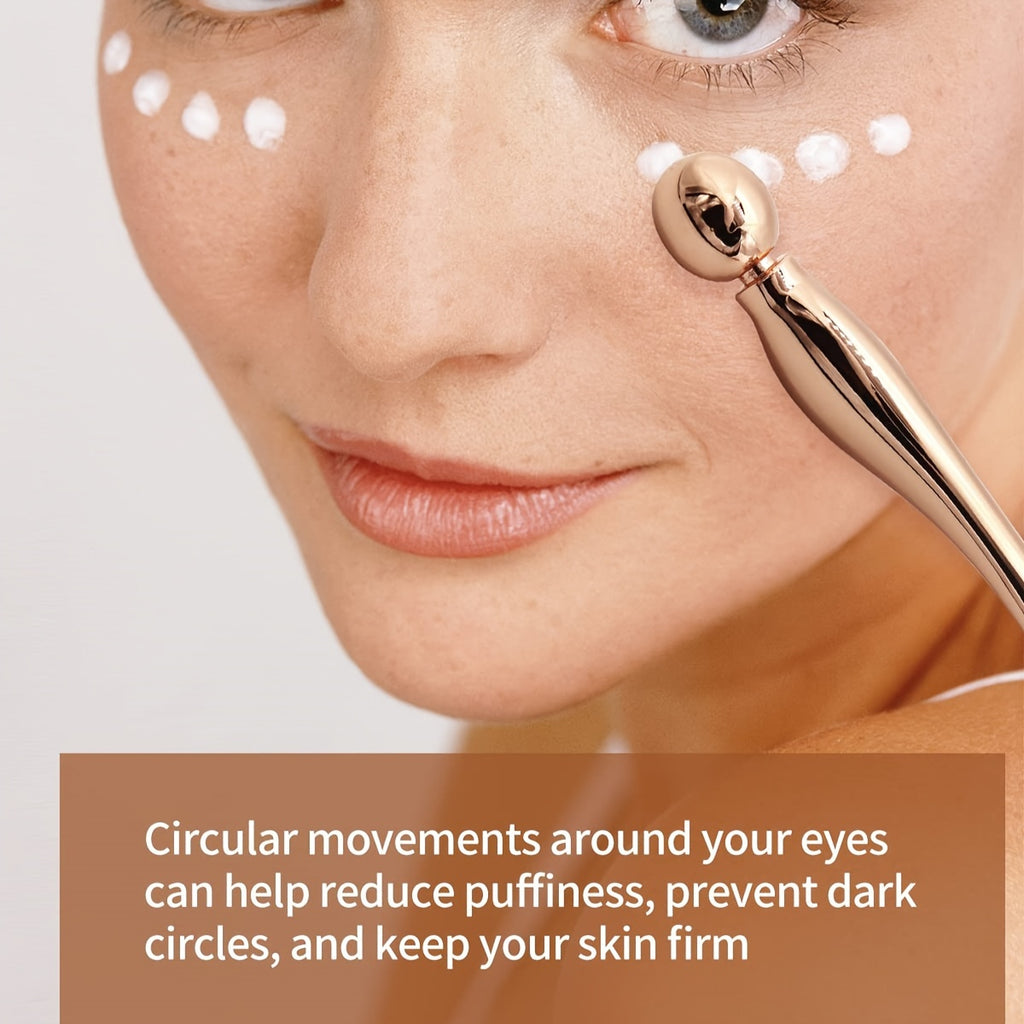 2-Pack Metal Eye Cream Applicator & Facial Roller Massage Wand - Reduce Puffiness, Eye Massage Tool