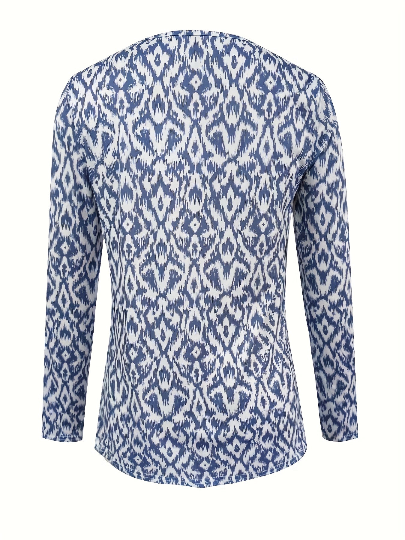 Women's V-Neck Long Sleeve Knit Top – Non-See-Through, Machine-Washable Office & Everyday Blouse