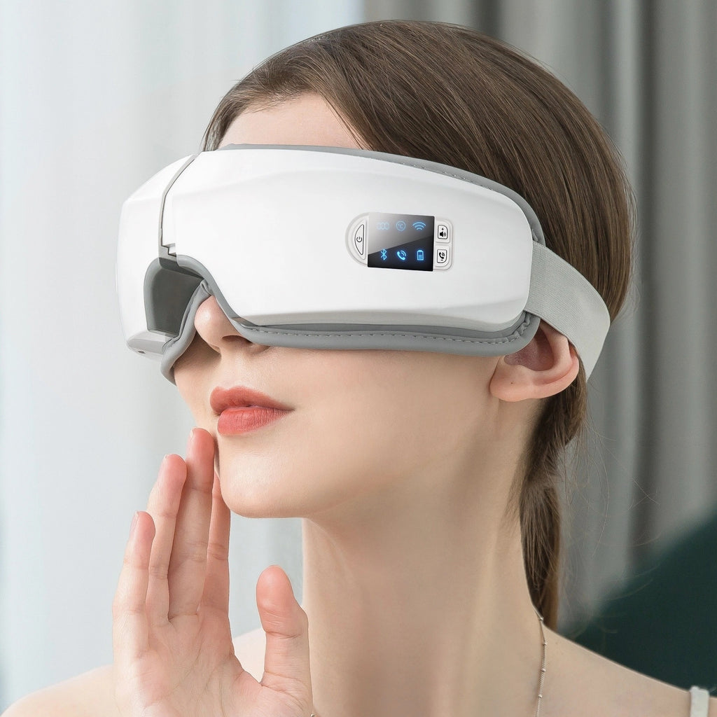 4D Intelligent Eye Massager - Pneumatic & Vibration Massage with Hot Compress, Music, Rechargeable