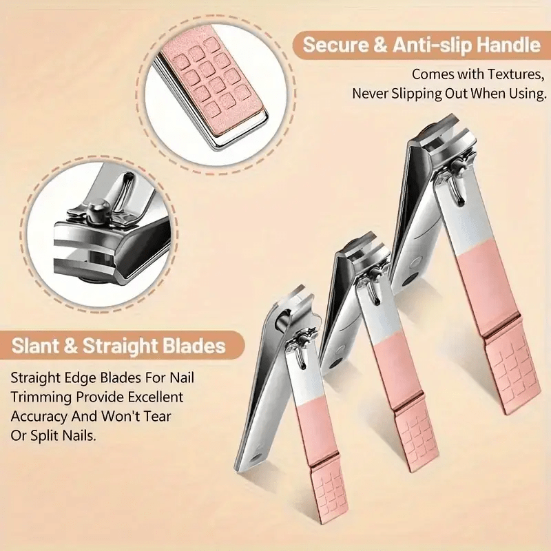 Professional Manicure & Pedicure Set — Stainless Steel Nail Clippers, Cuticle Tools, Ear Scoops & Foot Care Kit with Portable Storage Case — Home Spa Gift for Women