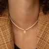 Alphabet Beaded 26-Letter Necklace 18K Gold-Plated Zinc Alloy Collarbone Chain for Women