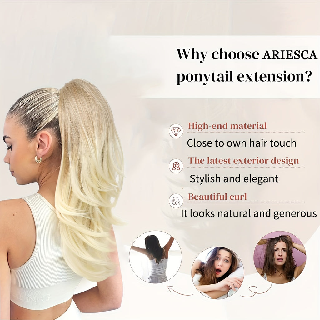 20-Inch (50 cm) Curly Wavy Drawstring Clip-On Ponytail Extension for Women