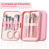 Professional Foot & Nail Care Kit - Stainless Steel Clippers, Foot File, Nail Polish & Portable Travel Case
