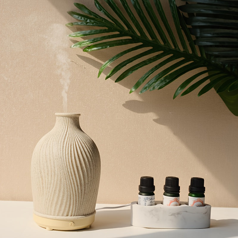 Handmade Resin Cover Aroma Diffuser with Soundwave Technology – USB-Powered Humidifier, Essential Oil Compatible, Auto Shut-Off