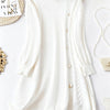 Plus Size Midi Sweater Dress High Neck Long Sleeve French-Style Twist Knit with Gold Buttons Soft Comfortable Fall Winter Party Evening