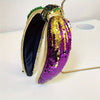 Sequin Knot Headband in Purple Green Yellow – Elegant Carnival Hair Accessory for Women, Party & Gift