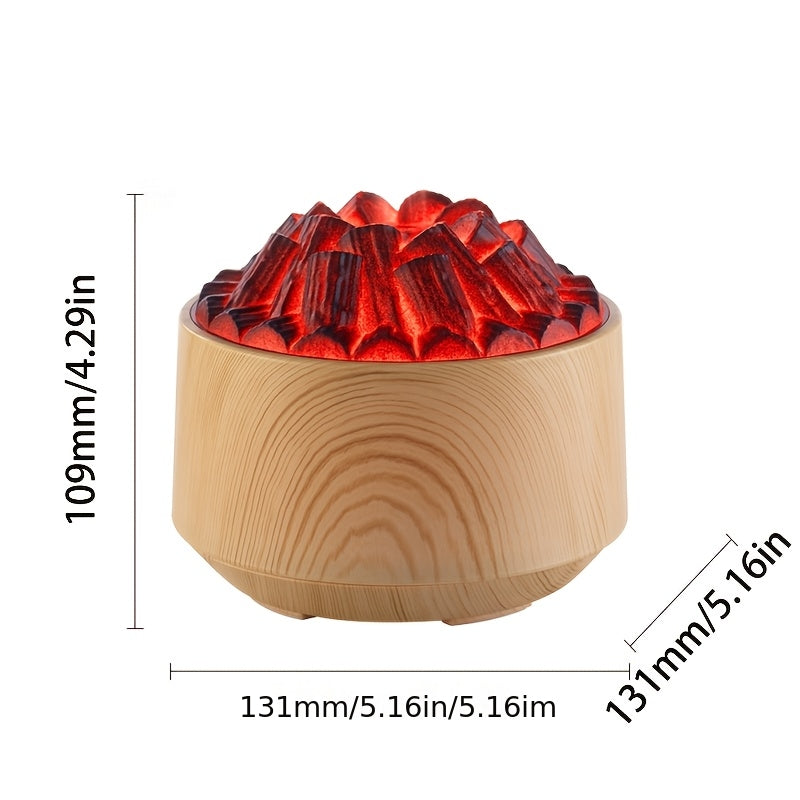 Campfire Desktop Humidifier & Aroma Diffuser — Soundwave Ultrasonic, Real Flame Effect, Dual Mist, Quiet USB Humidifier with LED Night Light & Auto Shut-Off (Black, Red, Purple, Green, Gold, Brown)