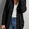 Plus Size Hooded Cable Knit Button-Up Sweater, Women's Long Sleeve Casual Jumper