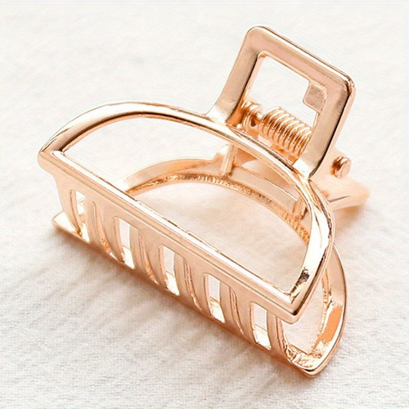 Gold Alloy Hair Claw Clip - Non-Slip Strong Hold Jaw Clip for Thick Hair, Vintage Hollow Design