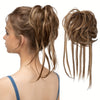 Curly Ponytail Hair Extension with Straight Tail - Messy Bun Hairpiece, Heat-Resistant High-Temperature Fiber Updo for Women