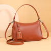 Women's Genuine Leather Crossbody Bag - Minimalist Black Zipper Shoulder Purse for Work, Travel & Parties