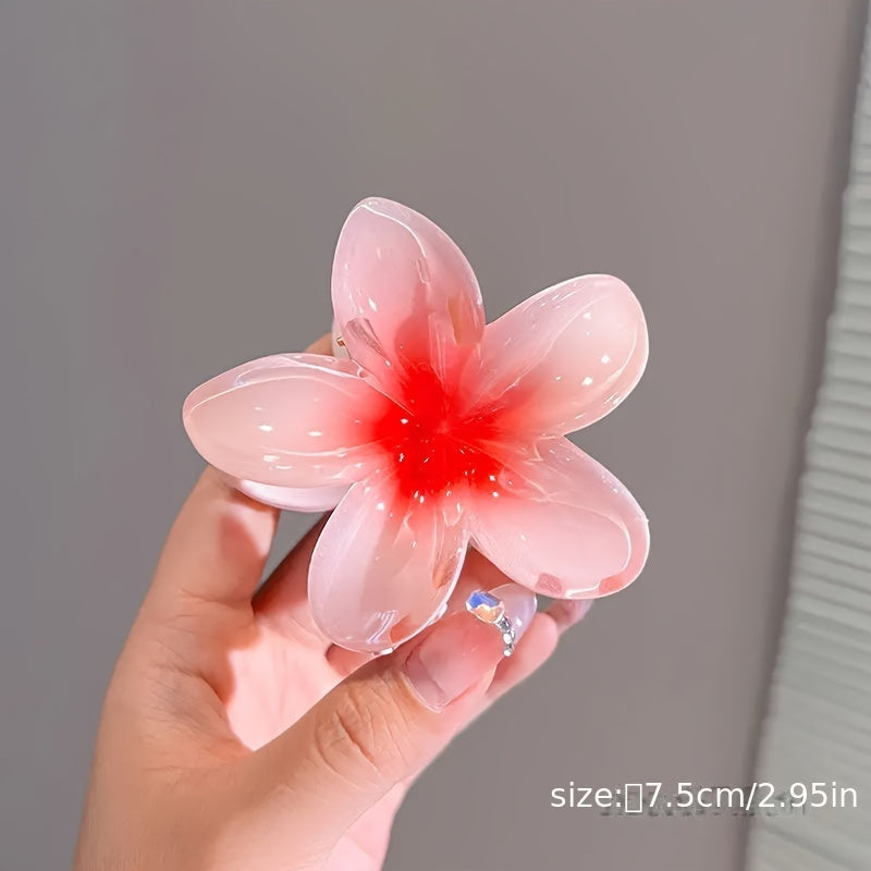 Elegant Flower Hair Clip – Semi-Transparent Anti-Slip Grip for Bridal, Beach & Everyday Wear