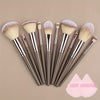 Champagne Gold Professional Makeup Brush Set with Travel Case — Foundation, Blush & Eyeshadow Blending Brushes | Gift Set for Women
