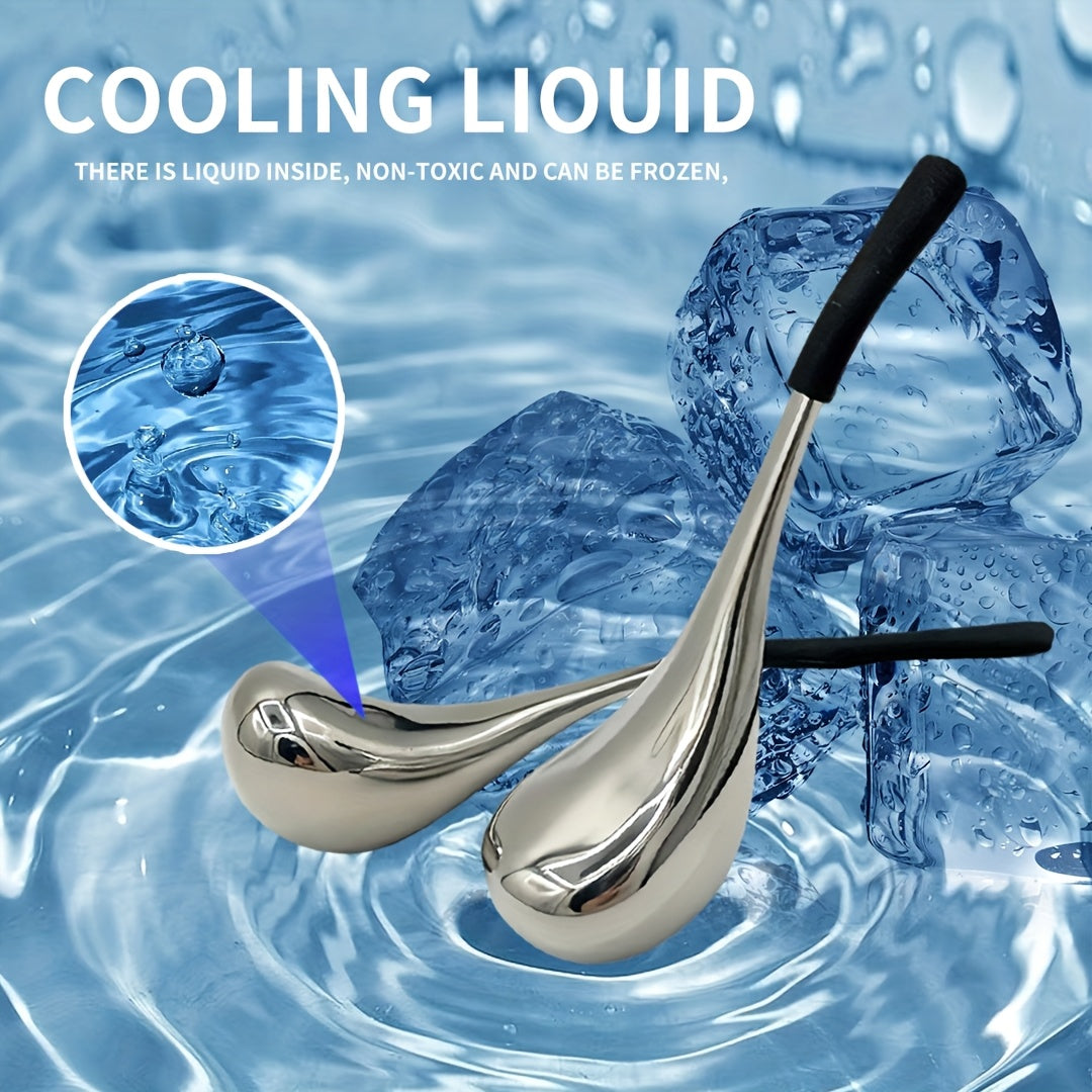 Stainless Steel Facial Ice Globe — Odorless Reusable Face & Eye Massager, Battery-Free