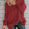 Plus Size Crew Neck Knit Sweater - Casual Long Sleeve Pullover for Fall and Winter, Women's
