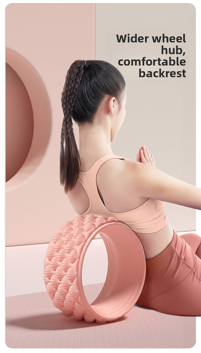 Pilates Wheel & Back Massager – Manual Core Roller with Sturdy Base for Spinal Decompression and Ab Strengthening | Home Gym Equipment (Pink / Light Blue / Light Purple)