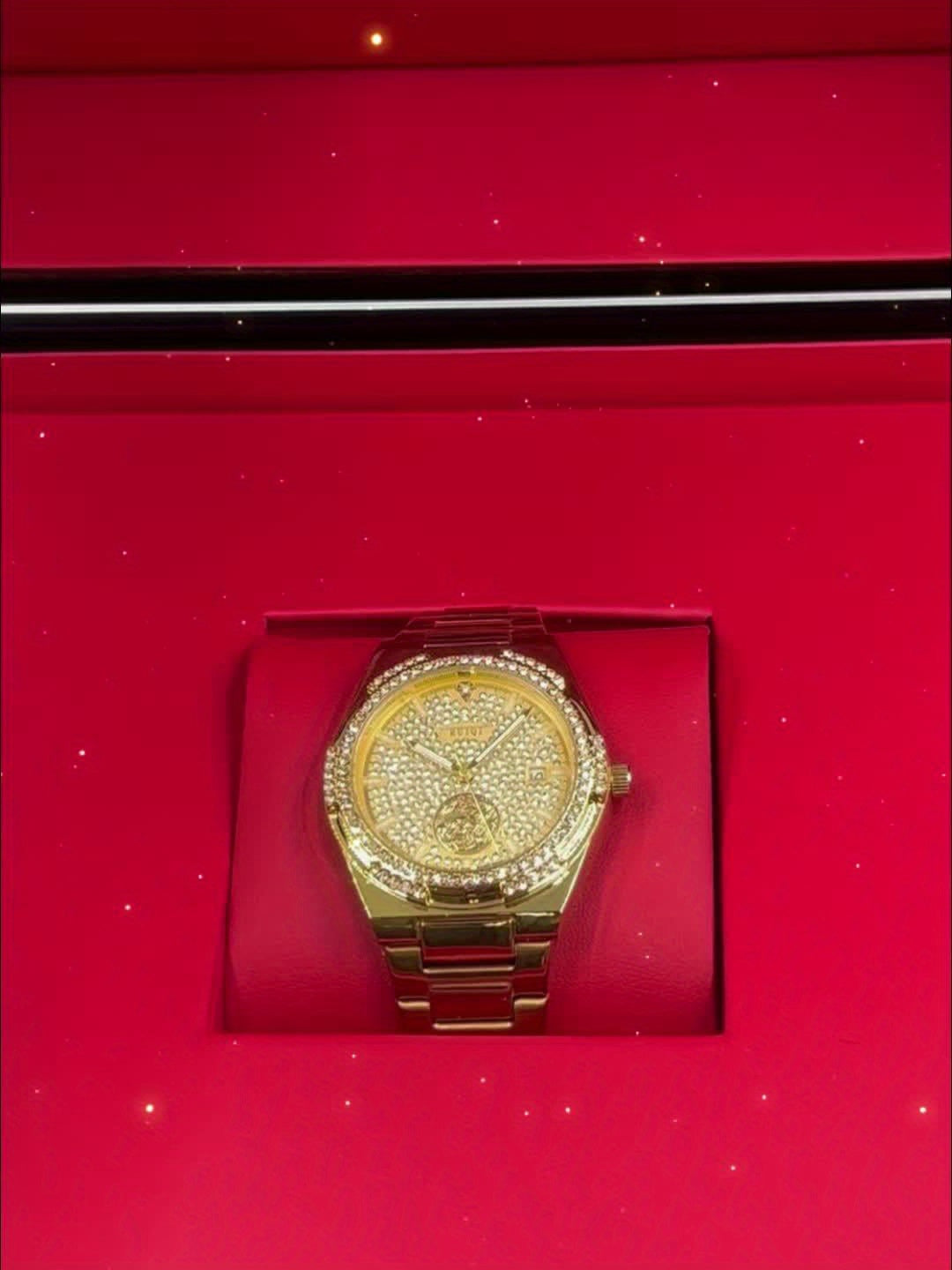 RUIQI Women's Dragon Mechanical Watch – 40mm (1.57 in) Alloy Case, Stainless Steel Bracelet, Luminous Hands & Rhinestones