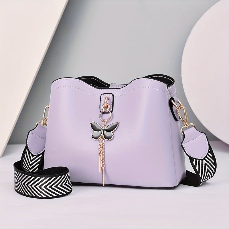 Small Butterfly Crossbody Bag for Women - Lightweight Bucket Shoulder Purse for Teens
