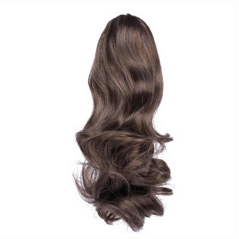 Clip-In Curly Ponytail Hair Extension – 11.8 in (30 cm) Loose Wave Claw Clip, Synthetic High-Temp Fiber for Women