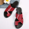 Women's Toe Loop Flat Slides Colorblock Slip-On Summer Beach Casual Sandals