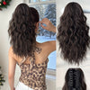 16-Inch (40 cm) Water Wave Claw Ponytail Extension – Heat Resistant Ombre Synthetic Hairpiece for Women