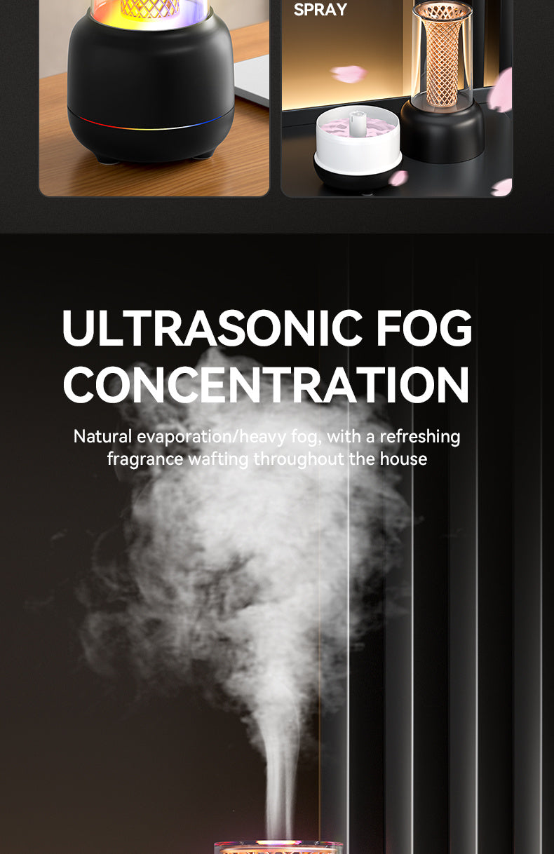 USB Desktop Humidifier & Aromatherapy Diffuser with Timer and Colorful Ambient LED Light for Home & Office